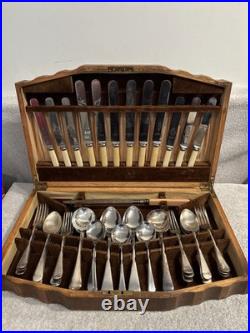 Vintage Cutlery Canteen 47 piece silver plated Old English Sheffield VGC