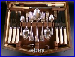 Vintage Cutlery Canteen / Set for 6. Old English pattern. Silver Plated. 1920's