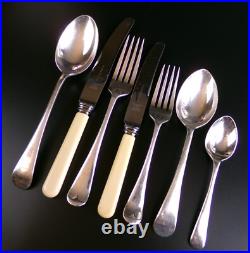 Vintage Cutlery Canteen / Set for 6. Old English pattern. Silver Plated. 1930's