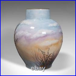 Vintage Decorative Flower Vase, English, Ceramic, Hand Painted, James Skerrett
