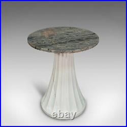 Vintage Decorative Table, English, Marble, Circular, Side, Lamp, Mid 20th, 1960