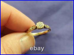 Vintage Diamond Engagement Ring Antique Art Deco Style Gold Wedding Band English