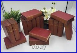 Vintage Dickens Book Set Brown Gilt Decorative Library Interior Design Vintage Dickens Book Set Brown Gilt Decorative Library Interior Design