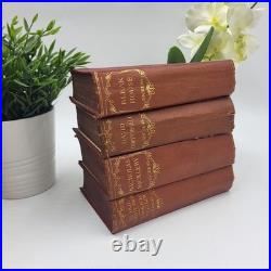 Vintage Dickens Book Set Brown Gilt Decorative Library Interior Design