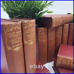 Vintage Dickens Book Set Brown Gilt Decorative Library Interior Design Vintage Dickens Book Set Brown Gilt Decorative Library Interior Design