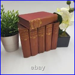 Vintage Dickens Book Set Brown Gilt Decorative Library Interior Design