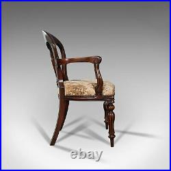 Vintage Dining Chair Set, English, Mahogany, Carver, 6, Regency Revival, C. 20th
