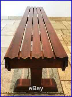 Vintage Double Sided Sports School Pine Wooden Gym Bench 7FT