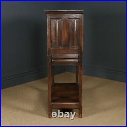 Vintage English 16th Century Style Gothic Oak Pot-Board Cupboard Cabinet c. 1950