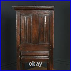 Vintage English 16th Century Style Gothic Oak Pot-Board Cupboard Cabinet c. 1950