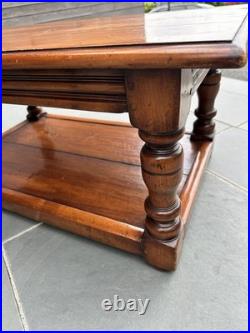 Vintage English 17th Century Style Cherry Wood Coffee Table (Circa 1980)