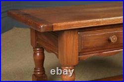 Vintage English 18th Century Style Oak Rectangular Coffee Table With Two Drawers