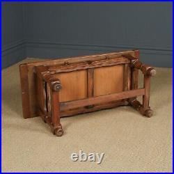 Vintage English 18th Century Style Oak Rectangular Coffee Table With Two Drawers