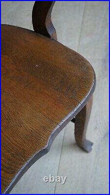 Vintage English 1930's Oak Armchair Captains Office Chair