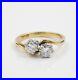 Vintage English. 65 Ct Double Diamond Twist 18 Kt ring