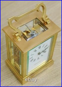 Vintage English 8 Day Gilt Brass Garrard & Co Ltd Timepiece Carriage Clock