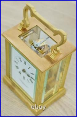 Vintage English 8 Day Gilt Brass Garrard & Co Ltd Timepiece Carriage Clock
