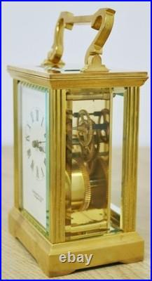 Vintage English 8 Day Gilt Brass Garrard & Co Ltd Timepiece Carriage Clock