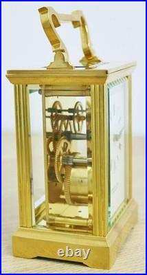 Vintage English 8 Day Gilt Brass Garrard & Co Ltd Timepiece Carriage Clock