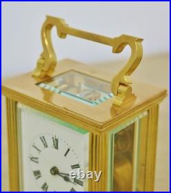 Vintage English 8 Day Gilt Brass Garrard & Co Ltd Timepiece Carriage Clock