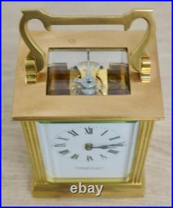 Vintage English 8 Day Gilt Brass Garrard & Co Ltd Timepiece Carriage Clock