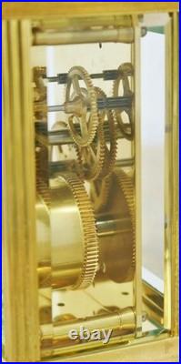 Vintage English 8 Day Gilt Brass Garrard & Co Ltd Timepiece Carriage Clock