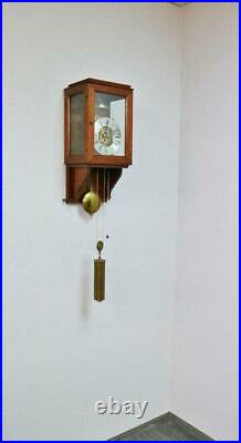 Vintage English 8 Day Strike Weight Driven Skeleton Hooded Regulator Wall Clock