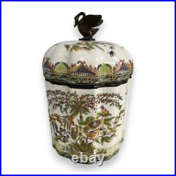 Vintage English Antique Style Porcelain Lidded Biscuit Jar Excellent Condition