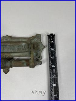 Vintage English Brass Door Knocker with Letter Slot Nice Patina Look