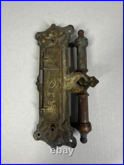 Vintage English Brass Door Knocker with Letter Slot Nice Patina Look