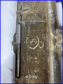 Vintage English Brass Door Knocker with Letter Slot Nice Patina Look