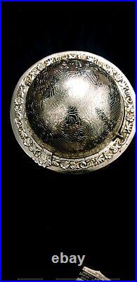 Vintage English Caviar Dish Revolving Lid Queen Anne Silver Plated