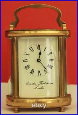 Vintage English Charles Frodsham 8 Day Oval Carriage Clock