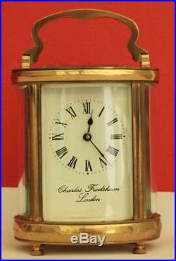 Vintage English Charles Frodsham 8 Day Oval Carriage Clock