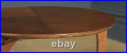 Vintage English Circular Round Oak Coffee Side Sofa Table by Herbert E. Gibbs