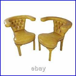 Vintage English Cock Fighting Armchairs in the Georgian Manner-a Pair
