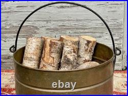 Vintage English Country House Large Brass Log/Coal Bucket/Bin on Lion Paw Feet
