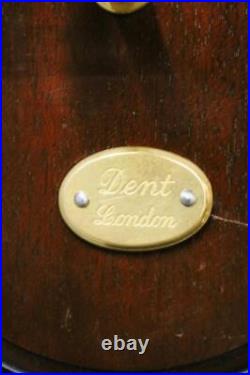 Vintage English Dent Of London Mahogany & Brass Mystery 8 Day Gravity Wall Clock
