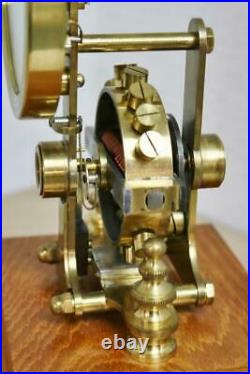 Vintage English Eureka Style Electromagnetic Table Clock Walnut & Glass Case