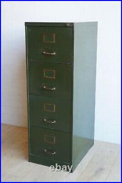 Vintage English Filing Cabinet With Brass Details