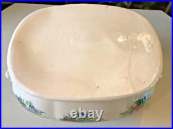 Vintage English Floral Ironstone Cache pot with handles Vintage English Floral Ironstone Cache pot with handles