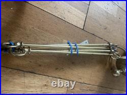 Vintage English French Horn Brass Chandelier Ceiling Light 8 Arm Large Rare