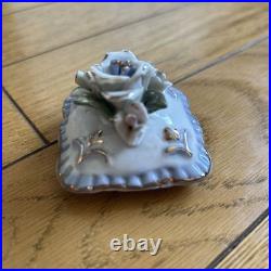 Vintage English Garden Miniature Ceramic Box, Antique Style, Collectible