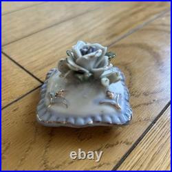 Vintage English Garden Miniature Ceramic Box, Antique Style, Collectible