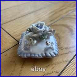 Vintage English Garden Miniature Ceramic Box, Antique Style, Collectible