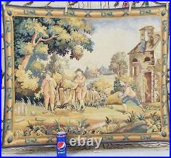 Vintage English Gardening Scene Wall Hanging Tapestry 92x78cm