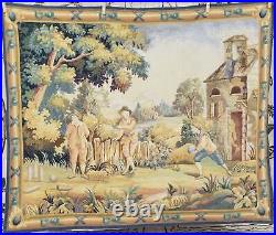 Vintage English Gardening Scene Wall Hanging Tapestry 92x78cm