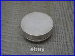 Vintage English H/M Sterling Silver Round Enamel Pill Box -Cherubs Art Nouveau