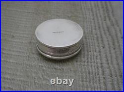 Vintage English H/M Sterling Silver Round Lady Enamel Pill Box c2001