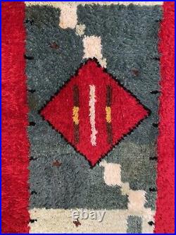 Vintage English Hand Knotted Contemporary Runner Rug